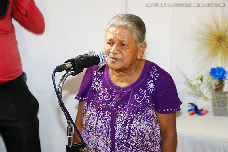 His Holiness the Apostolic Father addressing many elderly parents living in an elders home His Holiness the Apostolic Father addressing many elderly parents living in an elders home