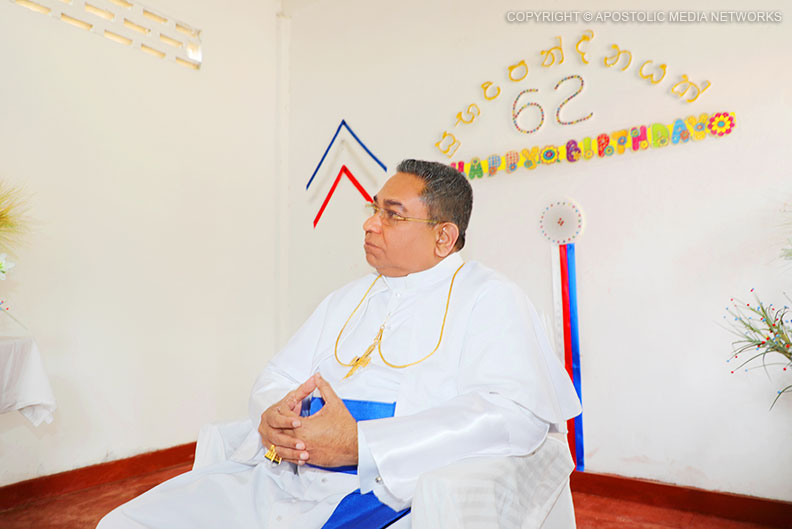 His Holiness the Apostolic Father addressing many elderly parents living in an elders home His Holiness the Apostolic Father addressing many elderly parents living in an elders home