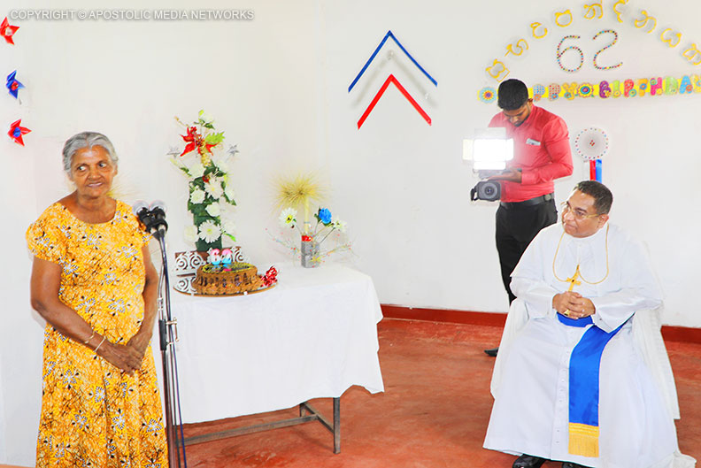 His Holiness the Apostolic Father addressing many elderly parents living in an elders home His Holiness the Apostolic Father addressing many elderly parents living in an elders home